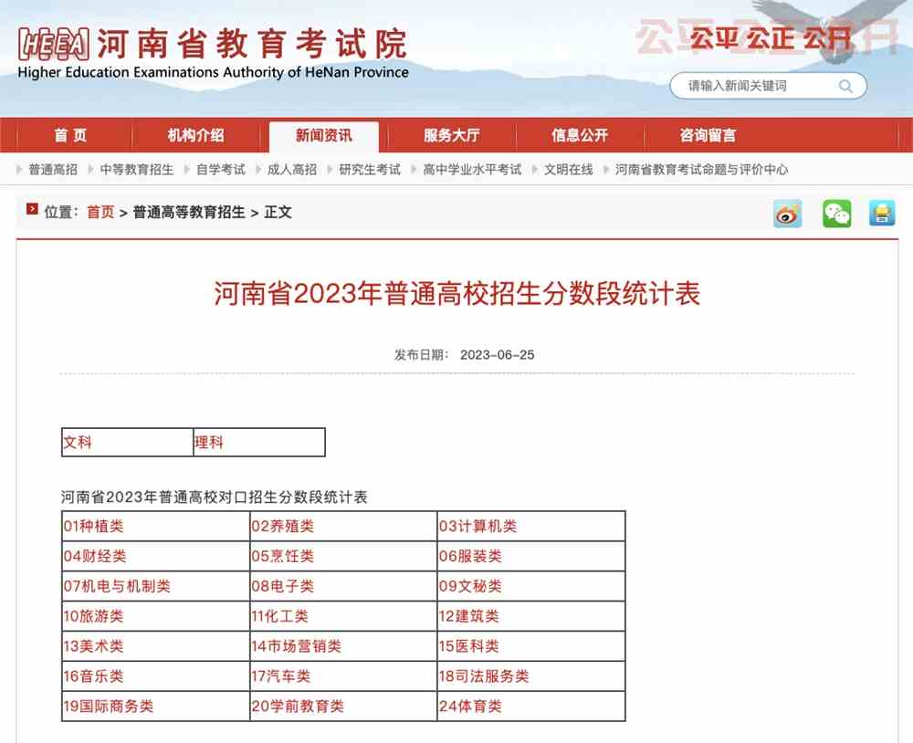 2023河南高考一分一段表,河南高考一分一段